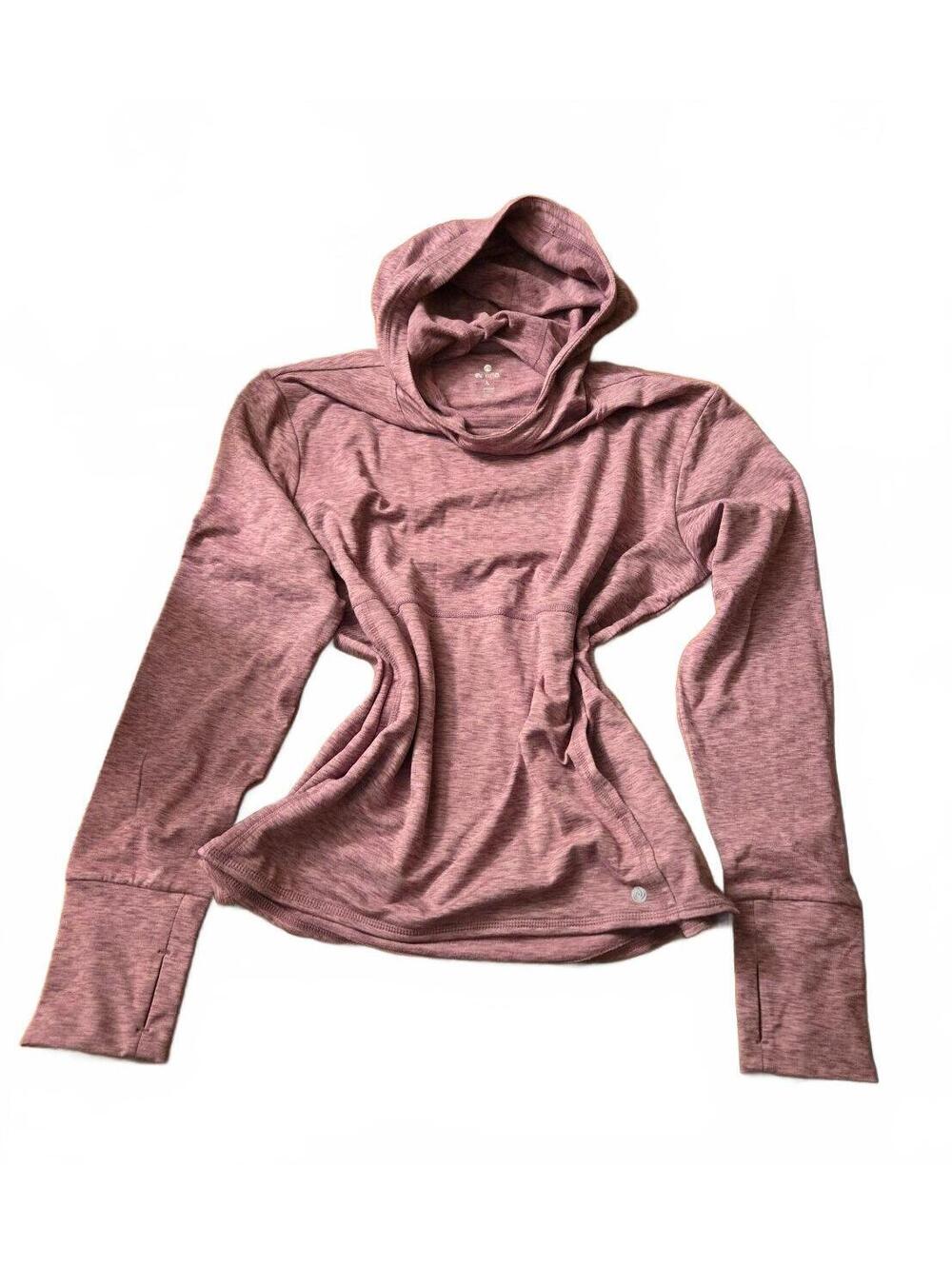 Apana Women's Lightweight Hoodie with Thumb Holes, Size L, Mauve Heather